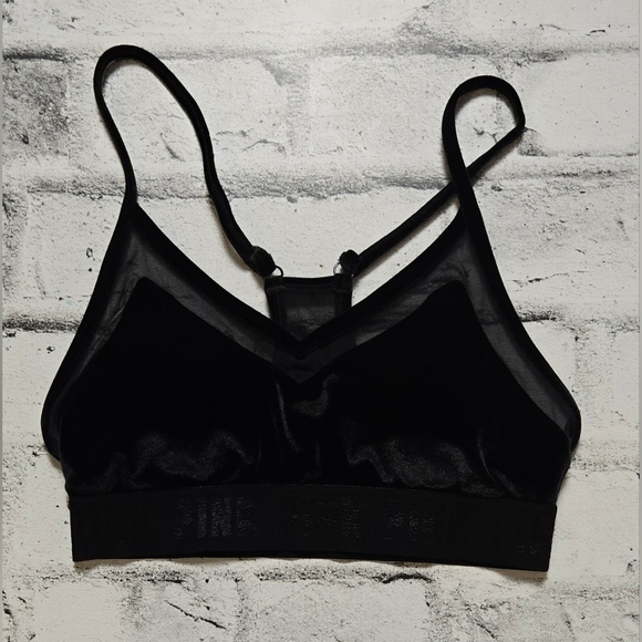 PINK Victoria's Secret Other - Pink Sport Victoria's Secret Black Velvet and Sheer Trim Push Up Bra
